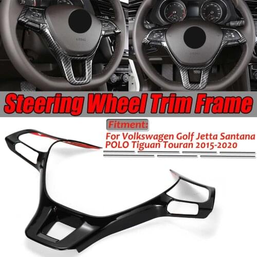 1x Car Steering Wheel Trim Covers Frame Trim For VW For Golf MK5 MK6 MK7 GTI MK6 GTI MK7 For Jetta For POLO For Tiguan 2015-2020