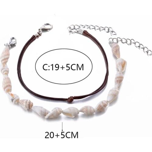 2Pcs/Set Shell Anklets For Women Foot Jewelry Summer Beach Barefoot Bracelet Ankle On Leg Female Ankle Strap Bohemian Accessorie