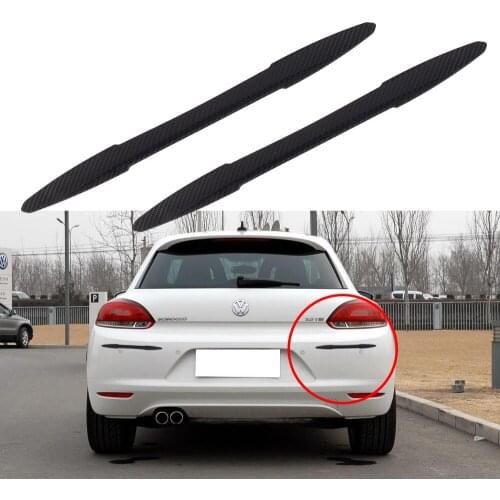 2pcs Car SUV Edge Anti-collision Strip Bumper Protector Door Bumper Guard Protector Trim Sticker Decal Carbon Fiber Pattern