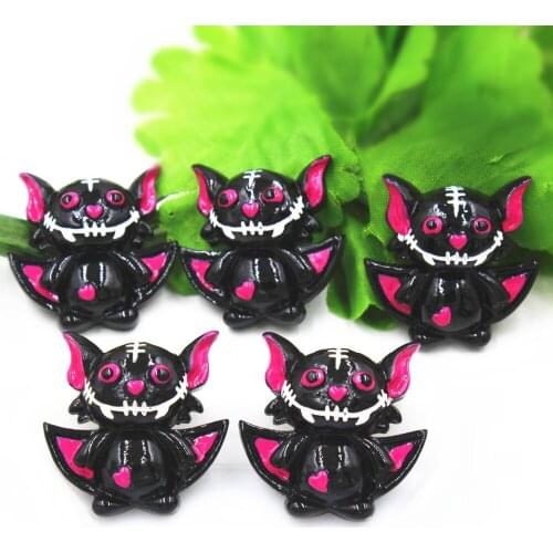 30pcs/lot about 25MM flat back resin Halloween cat DIY resin cabochons accessories