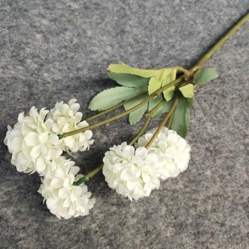 5Pcs 5Head Dandelion Mini Artificial Flowers Branch Grass Ball Silk Flower DIY Wedding Bouquet Home Table Decoration Accessories