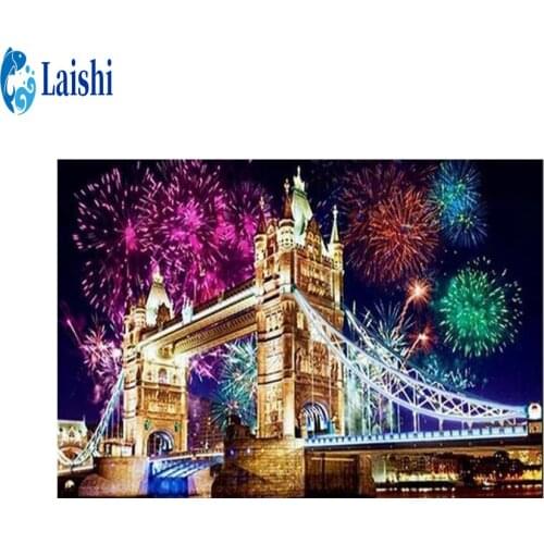 5D diamond painting City Building Scenery Fireworks Show round diamond embroidery mosaic home decoration pattern DIY handmade