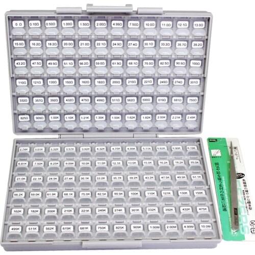 AideTek New SMD 0603 1% 144 Values Resistor Kit 10Mohm assorted 14400 BOX-ALL DE UK Ship lables plastic part box R06E24100