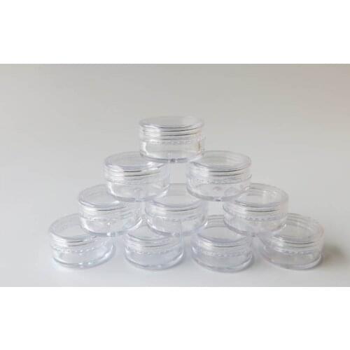 Promotion 100pcs 2g Transparent Cream Makeup Jar 2ml Clear Plastic Cosmetic Container jar 2cc empty cosmetic containers