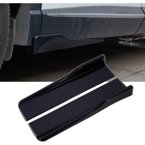 2PCS Car Universal Modified Car Body Side Skirt Rocker Splitters Diffuser Winglet Wings Bumper Glossy Black 17.3 inch