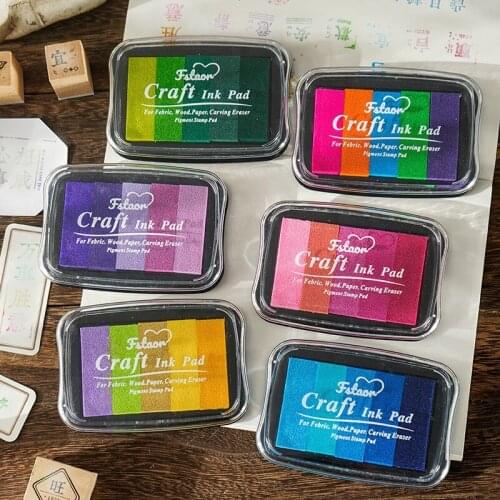 Big Gradient Fading Ink Pad Mix Colour Stamp Embellishment Blue Green Pink DIY Painting Card Making Scrapbooking Material