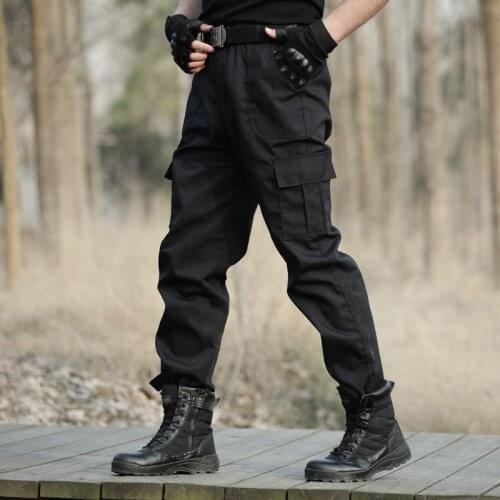 Black Military Tactical Cargo Pants Men Army Trekking Sweatpants High Quality Black Working Men Elastic Breathable Pant Clothing