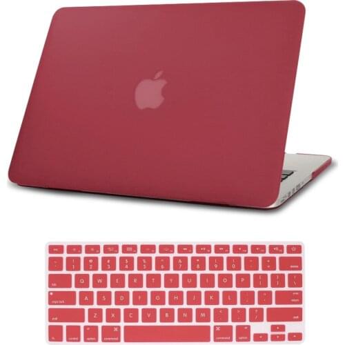 Laptop Case for Apple MacBook Air 13/11 Inch/Pro 13/15 Inch Wine Red Hard Shell Protective Shell + Keyboard Cover