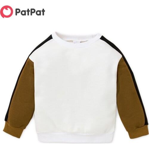 PatPat Kid Boy Colorblock Casual Pullover Sweatshirt