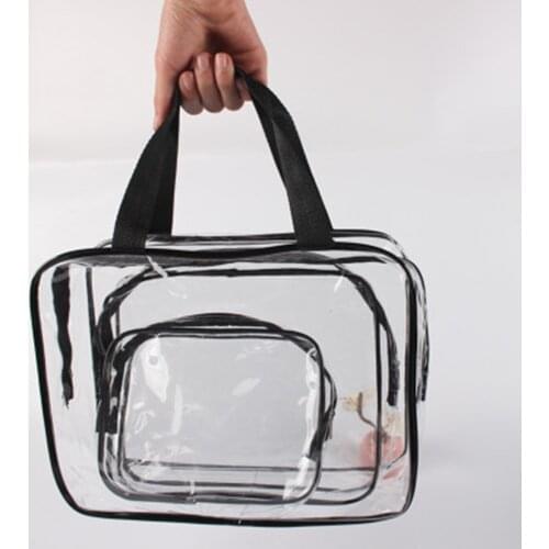 Travel Transparent Cosmetic Bag And Box Transparent Plastic Bag PVC Waterproof Storage Bag Box Luggage Towel Suitcase Organizer