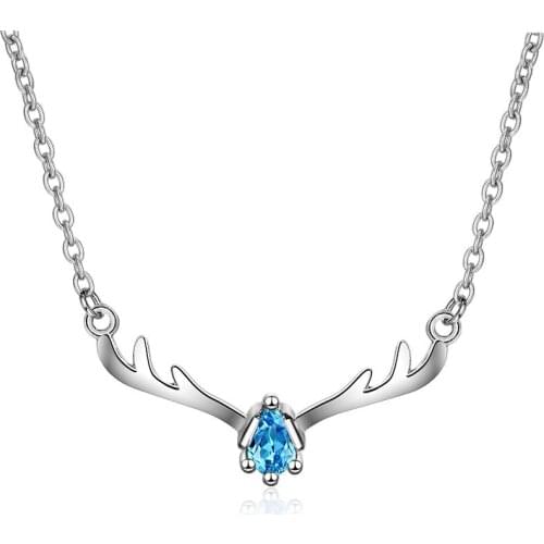 Hot Christmas Gifts Jewelry Crystal Elk Deer Necklace For Women Chain collares Pendants Necklaces