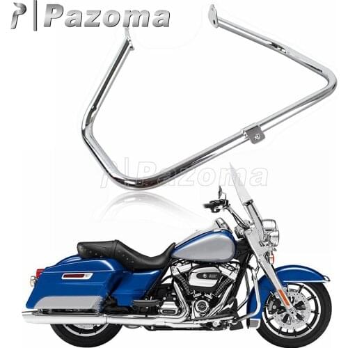 Chrome Motorcycle Steel Engine Guard Bumper 1-1/4" Higway Crash Bar for Harley Touring FLHR FLHTK FLHTCU FLHXS FLHT FLHX 1997-08