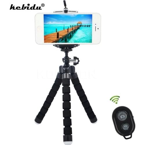 Kebidu Wireless Bluetooth Shoot Release Remote Shutter + Holder Flexible Tripod Bracket Stand Mount For iPhone Android Phone