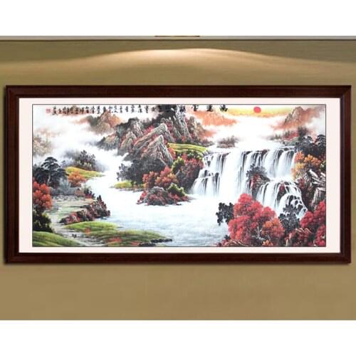 Chinese painting calligraphy and painting / landscape / living room painting / Good fortune Feng Shui Videos--huixiange