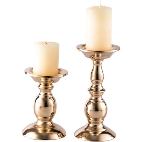 1Pcs Classical Candle Holders Metal Candlestick Table Centerpiece Event Flower Rack Road Lead Exquisite Ornament Wedding
