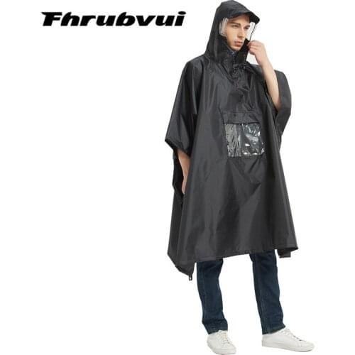 Lightweight Waterproof Hooded Rain Poncho Raincoat for Men Women Outdoor Hiking Cycling Camping Mat Canopy Shelter