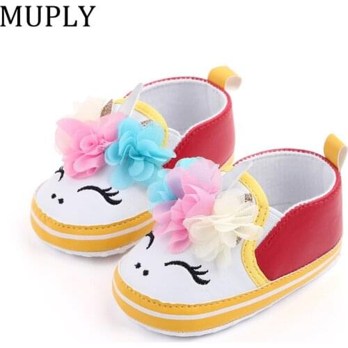 Cute Animal Pattern Floral Shoes For Newborn Baby Girls Princess Kids Shoes Anti-Slip First Shoes for Festival Gift