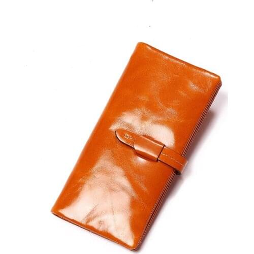 Fashion Multi-Color Fashionable Casual Large Capacity Cash And Card Bag Soft Leather Women Long Wallet