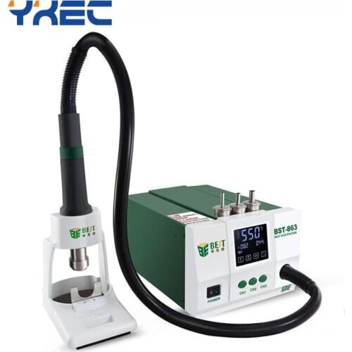 Lead-free Adjustable Best 863 Hot Air Rework Station Soldering Touch Screen LCD 1200W 220V for Phone CPU PCB 120l/min +/- 1 C