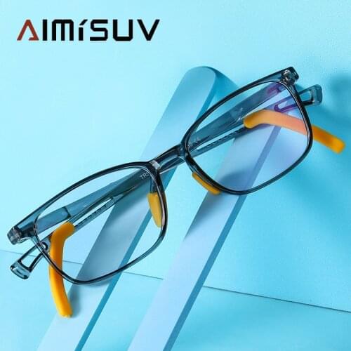 Square Blue Light Blocking Glasses Kids New Arrival TR90 Flexible Frame Computer Gaming Clear Wholesale Eyewear Childrens UV400