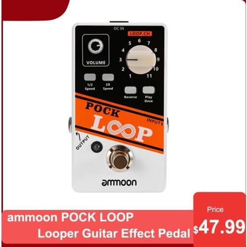 Ammoon POCK LOOP Looper Guitar Effect Pedal 11 Loopers Max.330mins Recording Time Supports guitar pedal guitar accessories pedal