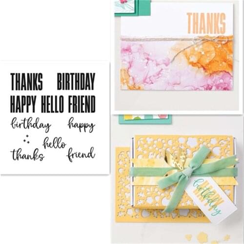 Greeting Clear Stamp and Cutting Dies Stencils For DIY Scrapbooking Decorative Embossing Handcraft Die Cutting Template die cut