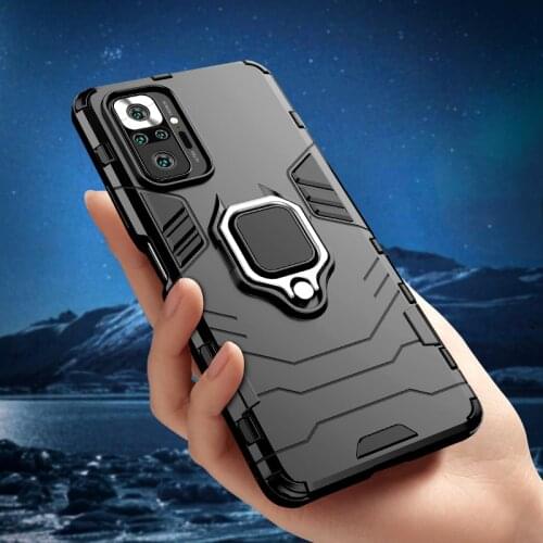 2021 Shockproof Armor Case For Xiaomi Redmi Note 10 9 Power 8 7 6 5 Pro Max 10s 9s 9T 5G 8T 4 4x Finger Ring Holder Silicone Cov