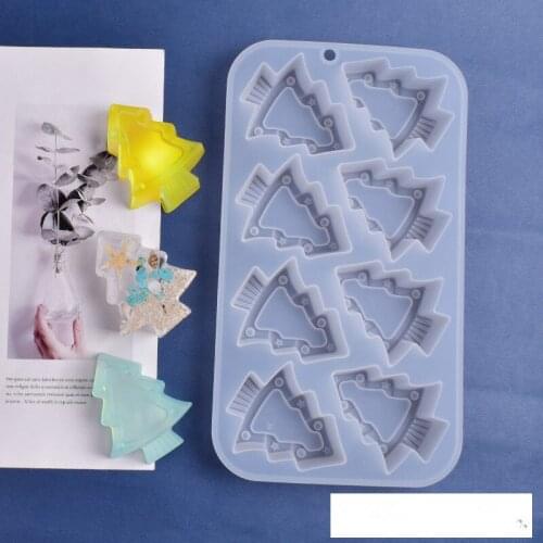 DIY Crystal Epoxy Mold Eight-line Ice Tray Three-dimensional Christmas Tree Baking Pan Cake Mousse Silicone Mold