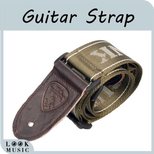 Adjustable Wide Electric Acoustic Bass Guitar Strap Leather Ends Vintage Strap