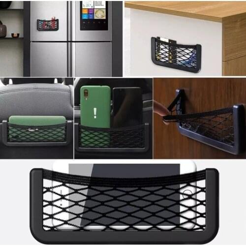 Auto Seat Side Interior Back Sundries Pocket Mesh Storage Bag Phone Net Pocket Holder Car Storage Bag Elastic Flexible Nets