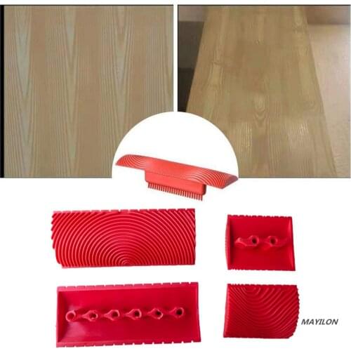 2Pcs/set DIY Rubber Roller Brush Imitation Wood Graining Wall Painting Home Decoration Art Embossing DIY Brushing Painting Tools