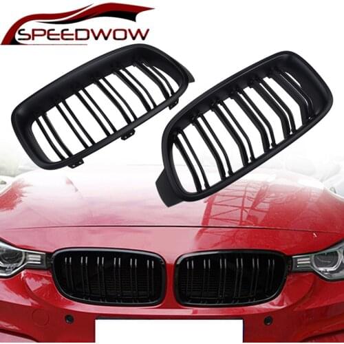 SPEEDWOW Gloss Black Kidney Sport Racing Grilles Car Front Grille Matte Black Grills For BMW 3 Series F30 F31 F35 2013-2019