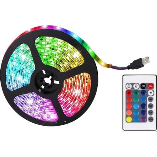 LED Strip Light RGB USB 5050 SMD LED Light 0.5m/2m/5m/10m Light Strip Remote Control Colorful Desktop TV BackLight Remote