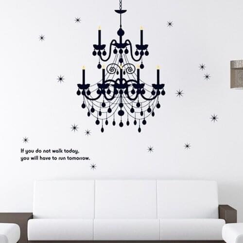 160*130cm Grand Chandelier Lighting Fancy Wall Decal Vinyl Art Words Sticker Art Bedroom Classy Girls Home Wall Poster Sticker