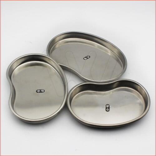 3pcs Tray Medical Surgical Dental Instrument Curved Stainless Kidney Bowl Dish