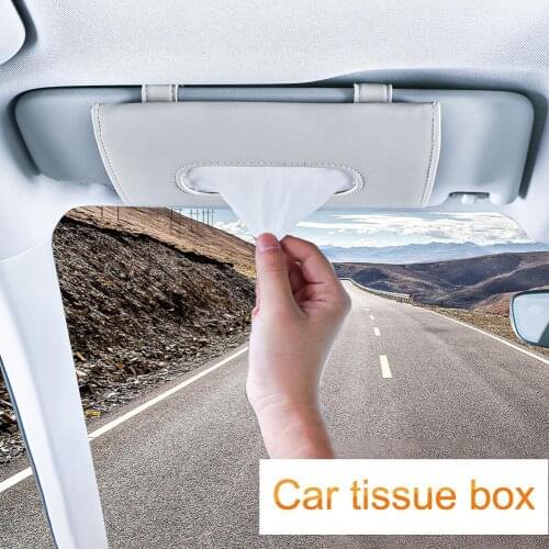80% Hot Sales!! Car Sun Visor Tissue Box Hanging Sunshade Paper Towel Storage Bag for Auto