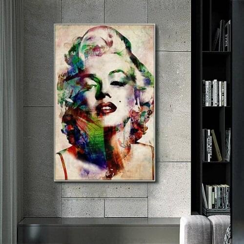 Abstract Oil Painting Marilyn Monroe Poster Movie Star Canvas Print Wall Art Modern Home Decoration Living Room Aisle Murals