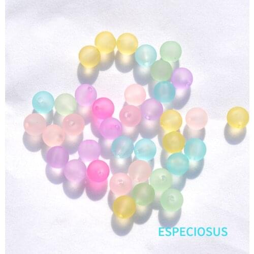 DIY Jewelry Accessory Dull Polish Transparent Matt Acrylic Beads 10MM Round Shape Mix Color Spacer Necklace Making Departments