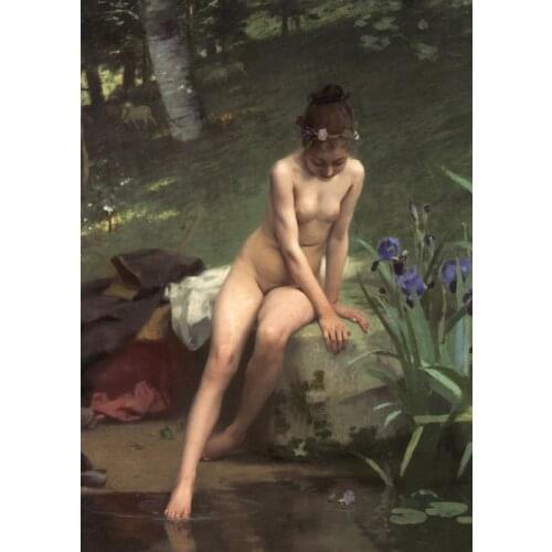 Free shipping art decoration picture classical nude art Chinas sexy women flower oil painting canvas prints printed on canvas