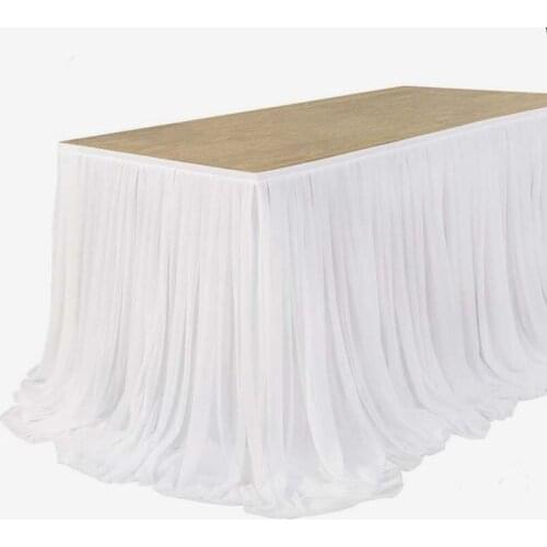 Free shipping 3meter wedding chiffon table skirt