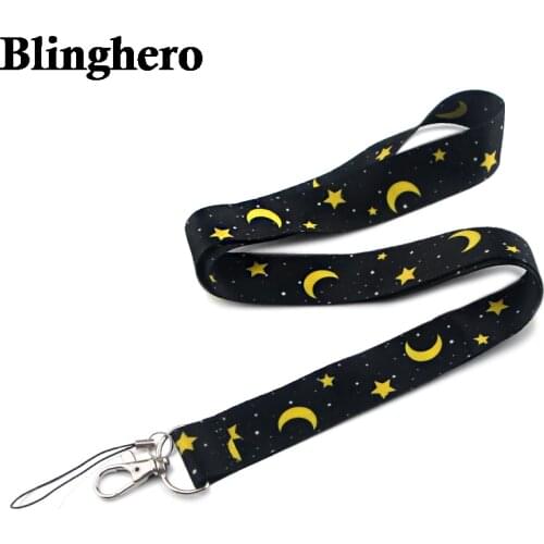 CA1063 Moon Lanyards Good Night Neck Strap Mobile Phone Keys ID Card Holder Lanyard for Keys DIY Hanging Rope Lanyards 1 Pcs