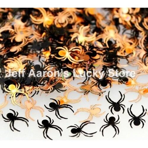Black metal nail foil sticker decals 3d nail art decoration tools nail sequin spider design