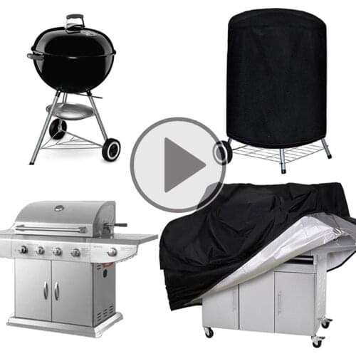 Black Waterproof BBQ Cover Heavy Duty BBQ Accessories Grill Cover Rain Barbacoa Anti Dust Rain Gas Charcoal Electric Barbeque