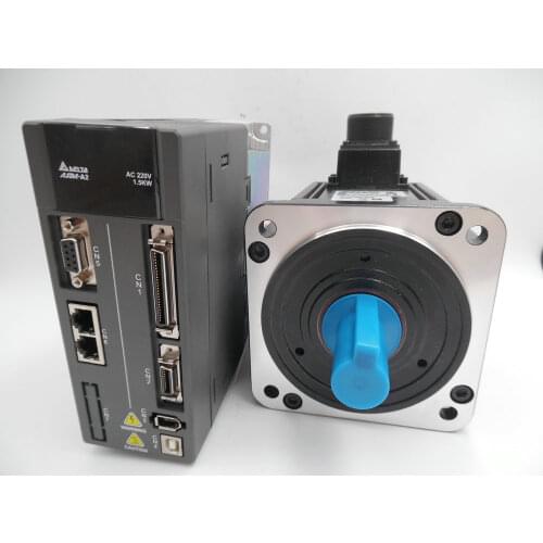 CNC 220V 1.5kW Delta AC Servo Motor Drive kit System 7.16NM 2000r/min 130mm ECMA-E11315RS+ASD-A2-1521-M Keyway with 3M Cable