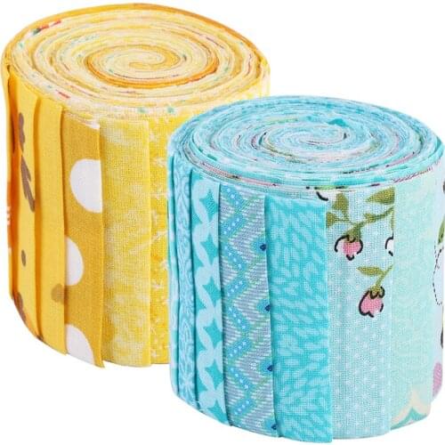 Dailylike 20Pcs Jelly Roll Up Cotton Fabric Quilting Strips, Cotton Craft Fabric Bundle, Patchwork Craft Cotton Quilting Fabric
