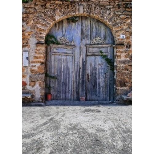 Wooden Gate Brick Wall Vinyl Photo Background Scenic Computer Printed Photography Backdrops Photocall Photo for Camera Photo