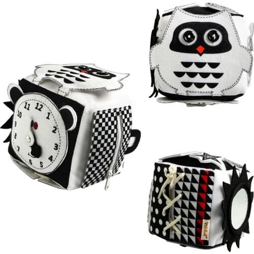 Baby Multifunctional Daily Life Simulation Practice Puzzle Fabric Building Blocks Zipper Shoelaces Cognitive Toy Block Ball