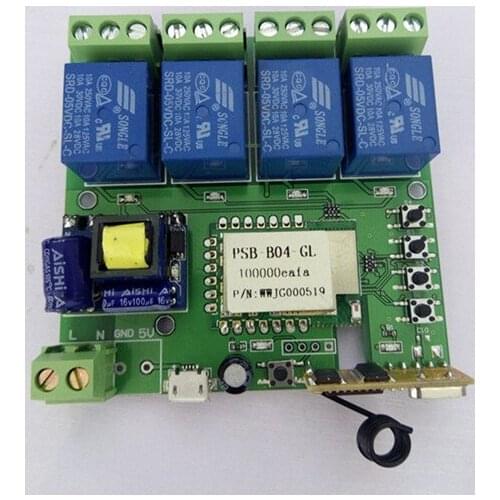 AC 220V 4CH JOG Self-lock Inter-lock WIFI Android IOS Wireless Remote Control Cellphone Switch control Application 433MHz