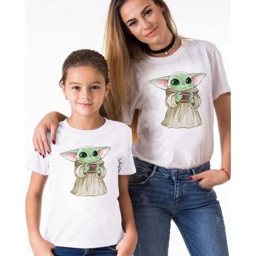 Baby Jedi T Shirts Summer Short Sleeve Casual White O-neck Tshirt Harajuku Streetwear Star War Cute Kawaii Baby Clothes