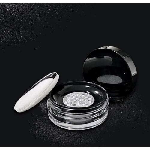 10g Lightweight Reusable Boxes Travel Puff Loose Powder Container With Sieve Empty Cosmetic Round Shape Handheld Sifter Compact